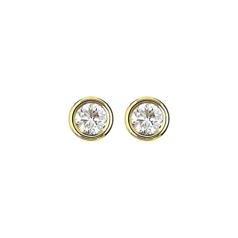 0.19 Cttw. Yellow Gold Diamond Solitaire Earrings