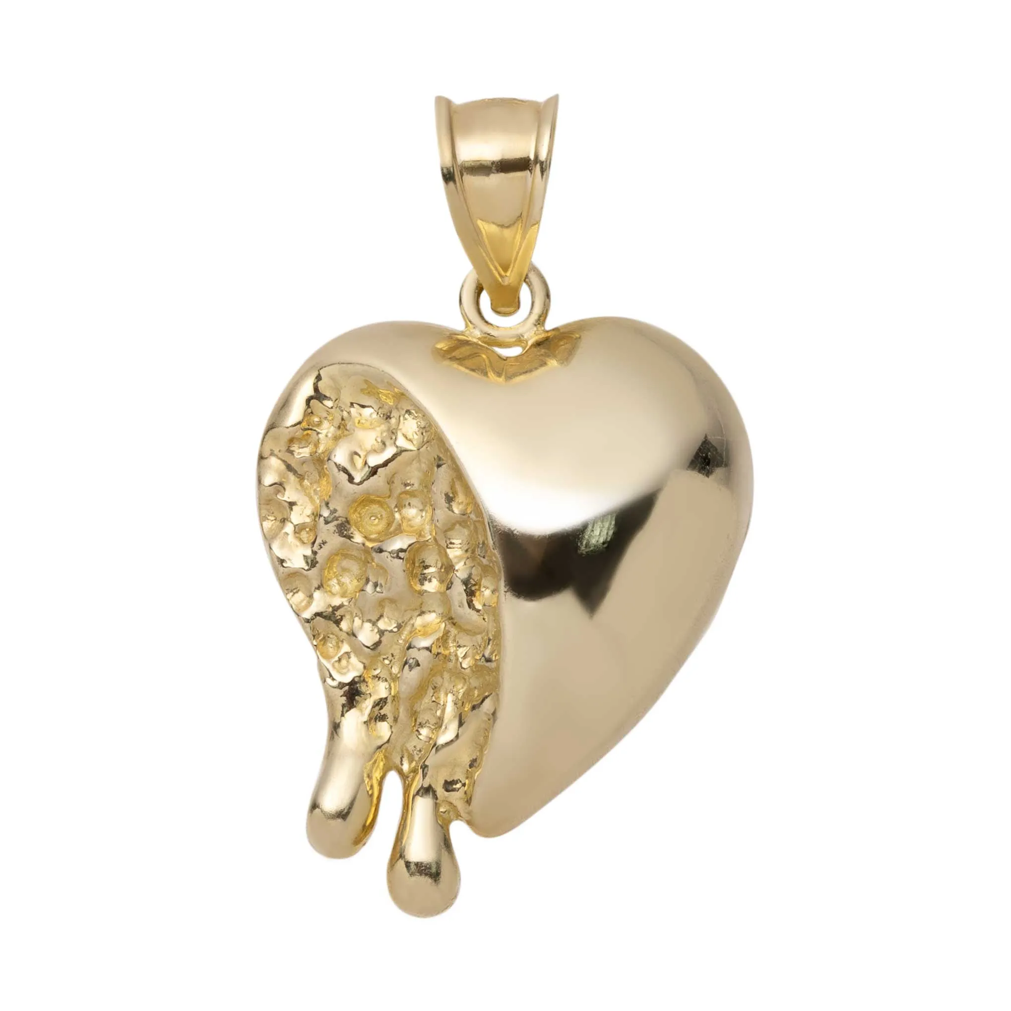 1 1/4" Heart Pendant Solid 10K Yellow Gold