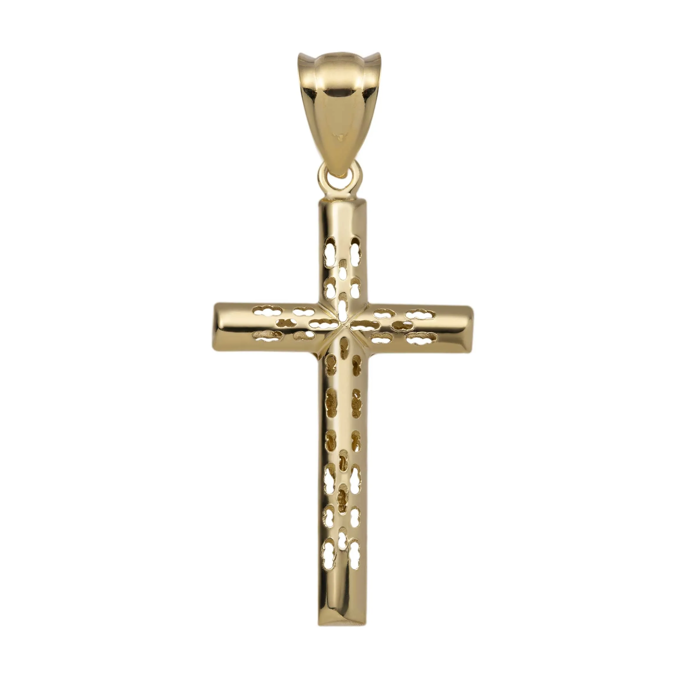 1 3/4" Filigree Jesus Christ Crucifix Cross Pendant 10K Yellow Gold