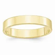 10k Yellow Gold 4mm Lightweight Flat Wedding Band Ring