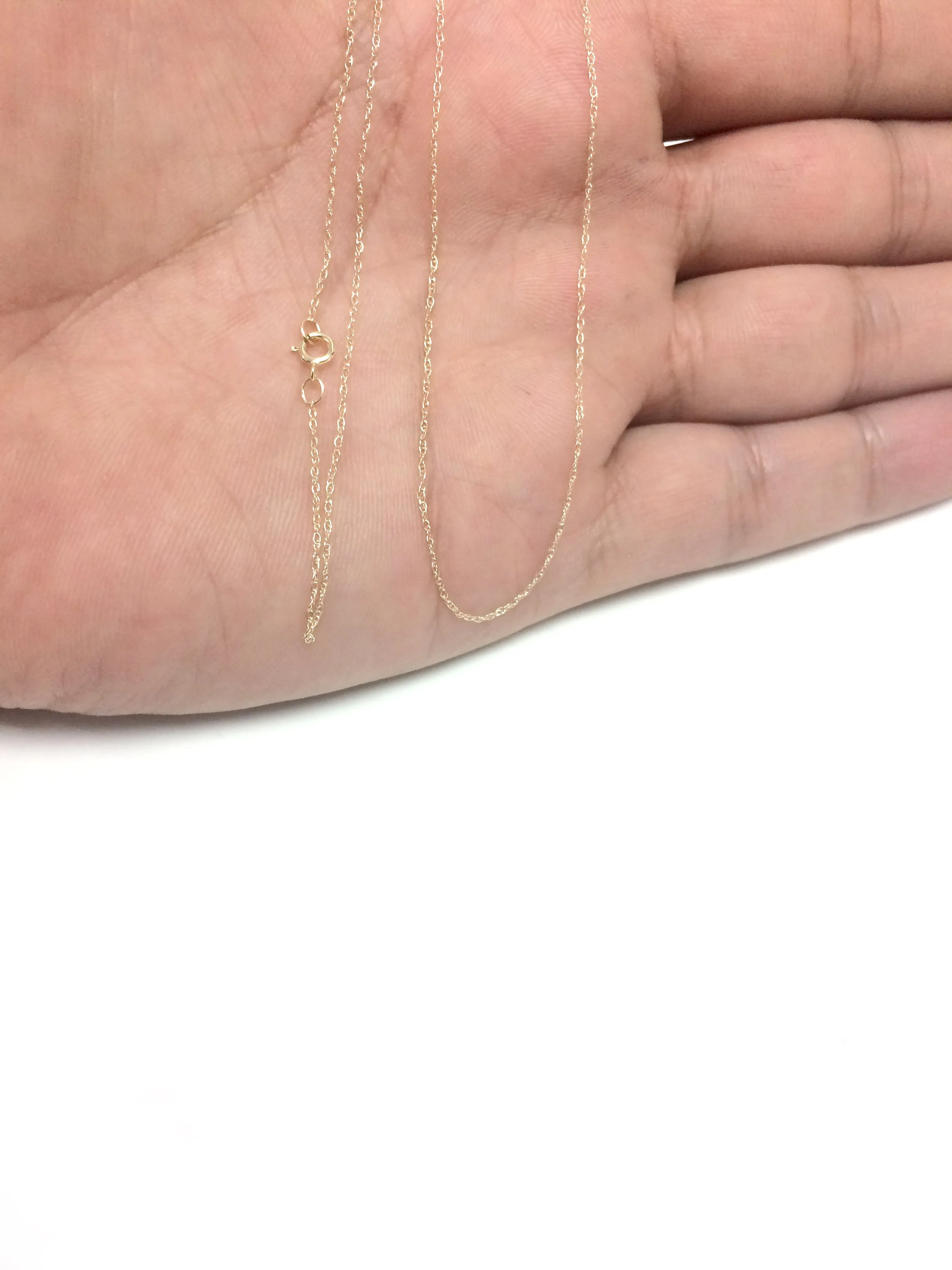 10k Yellow Gold Rope Chain Necklace, 0.6mm