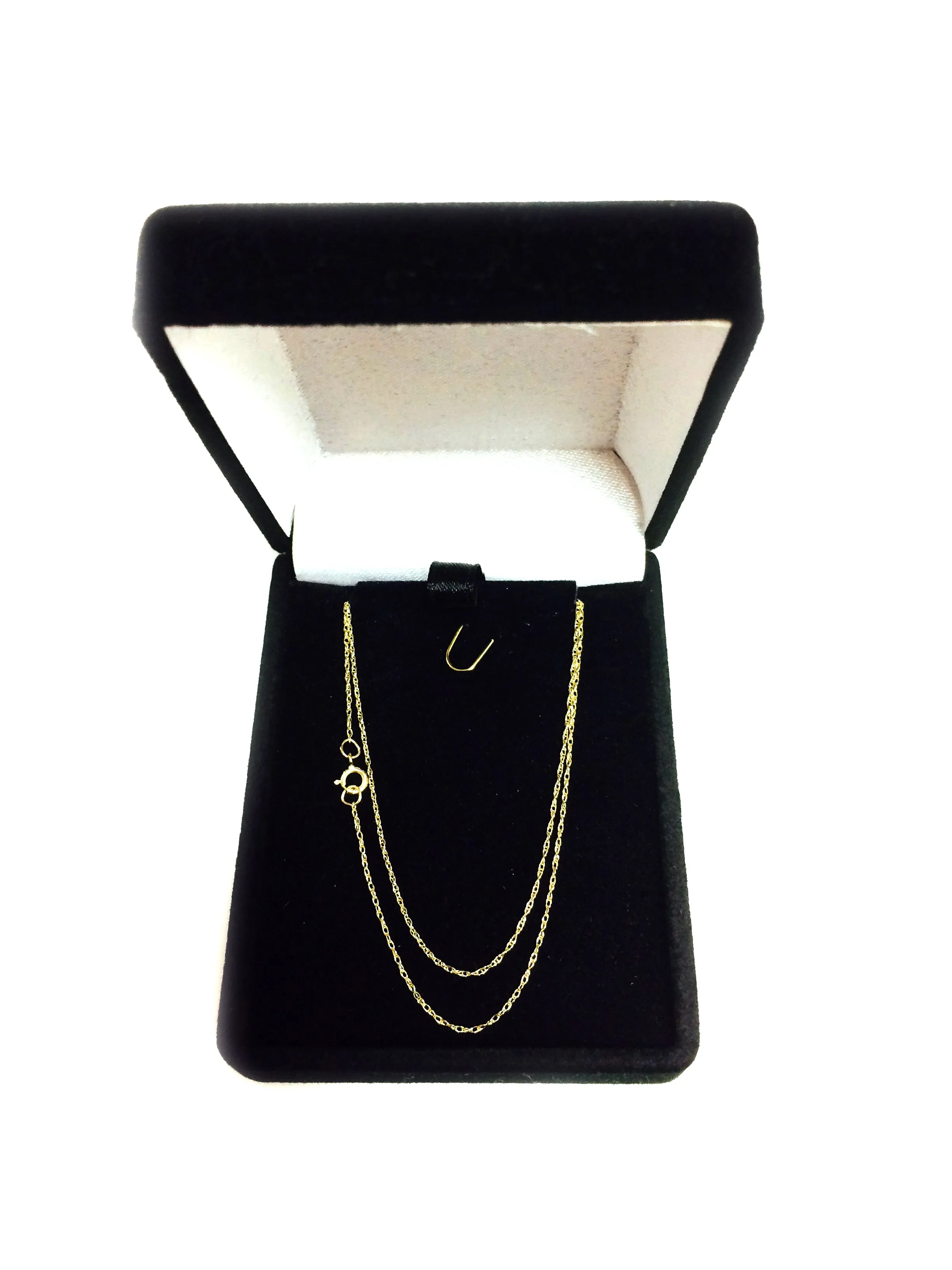 10k Yellow Gold Rope Chain Necklace, 0.6mm