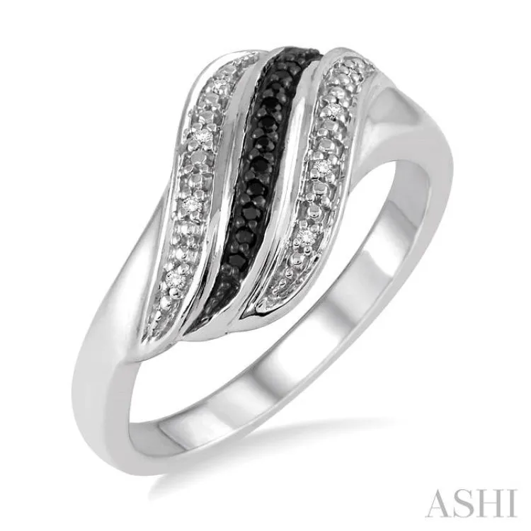 1/10 Ctw White and Black Diamond Fashion Ring in Sterling Silver