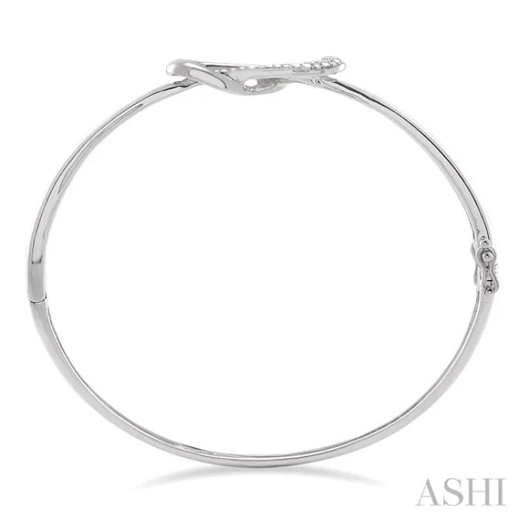 1/20 Ctw Single Cut Diamond Bangle in Sterling Silver