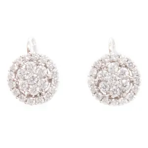 1.24ct 18k White Gold Diamond Cluster Earrings