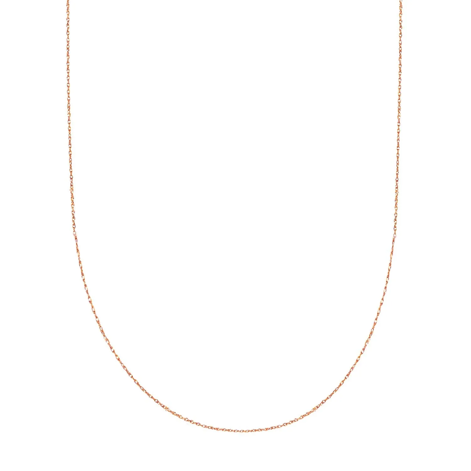 14k Rose Gold Rope Chain Necklace, 0.5mm