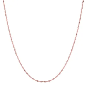 14k Rose Gold Singapore Chain Necklace, 1.0mm