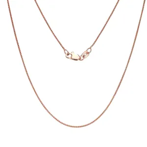 14k Rose Gold Wheat Chain Necklace, 1mm, 18"