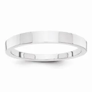 14k White Gold 3mm Tapered Polished Wedding Band Ring