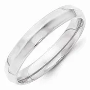 14k White Gold 4mm Knife Edge Comfort Fit Wedding Band Ring