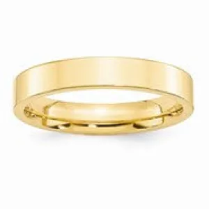 14k Yellow Gold 4mm Standard Flat Comfort Fit Wedding Band Ring