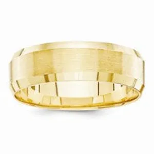 14k Yellow Gold 6mm Brushed and Polished Wedding Band Ring