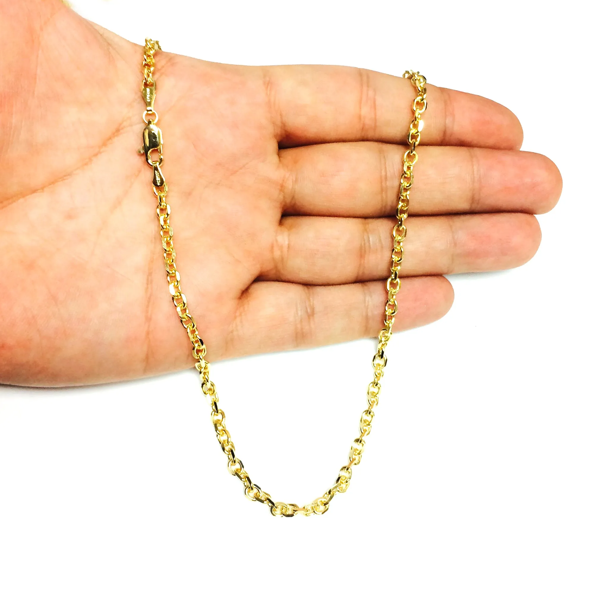 14k Yellow Gold Cable Link Chain Necklace, 4.0mm