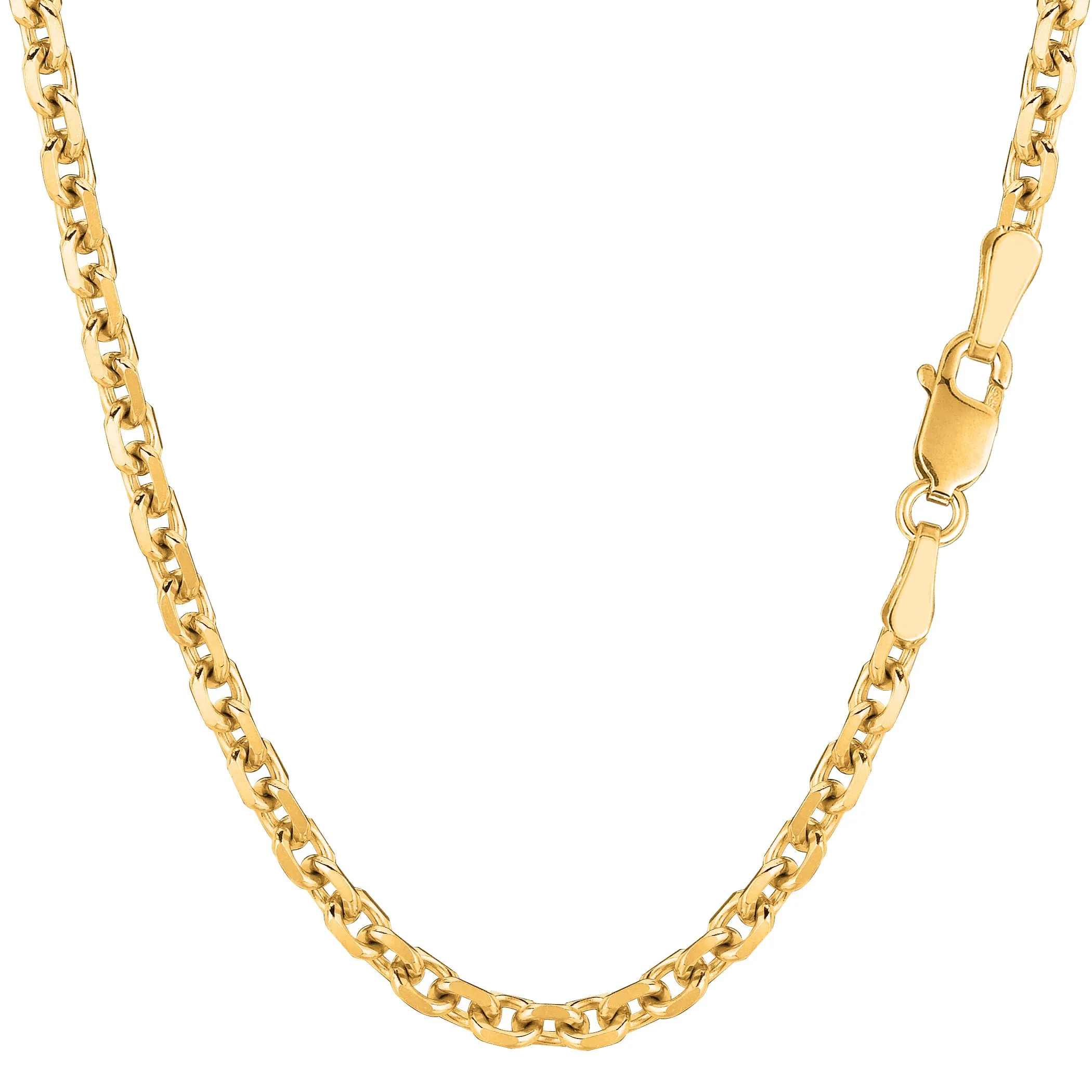 14k Yellow Gold Cable Link Chain Necklace, 4.0mm