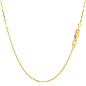 14k Yellow Gold Gourmette Chain Necklace, 1.0mm