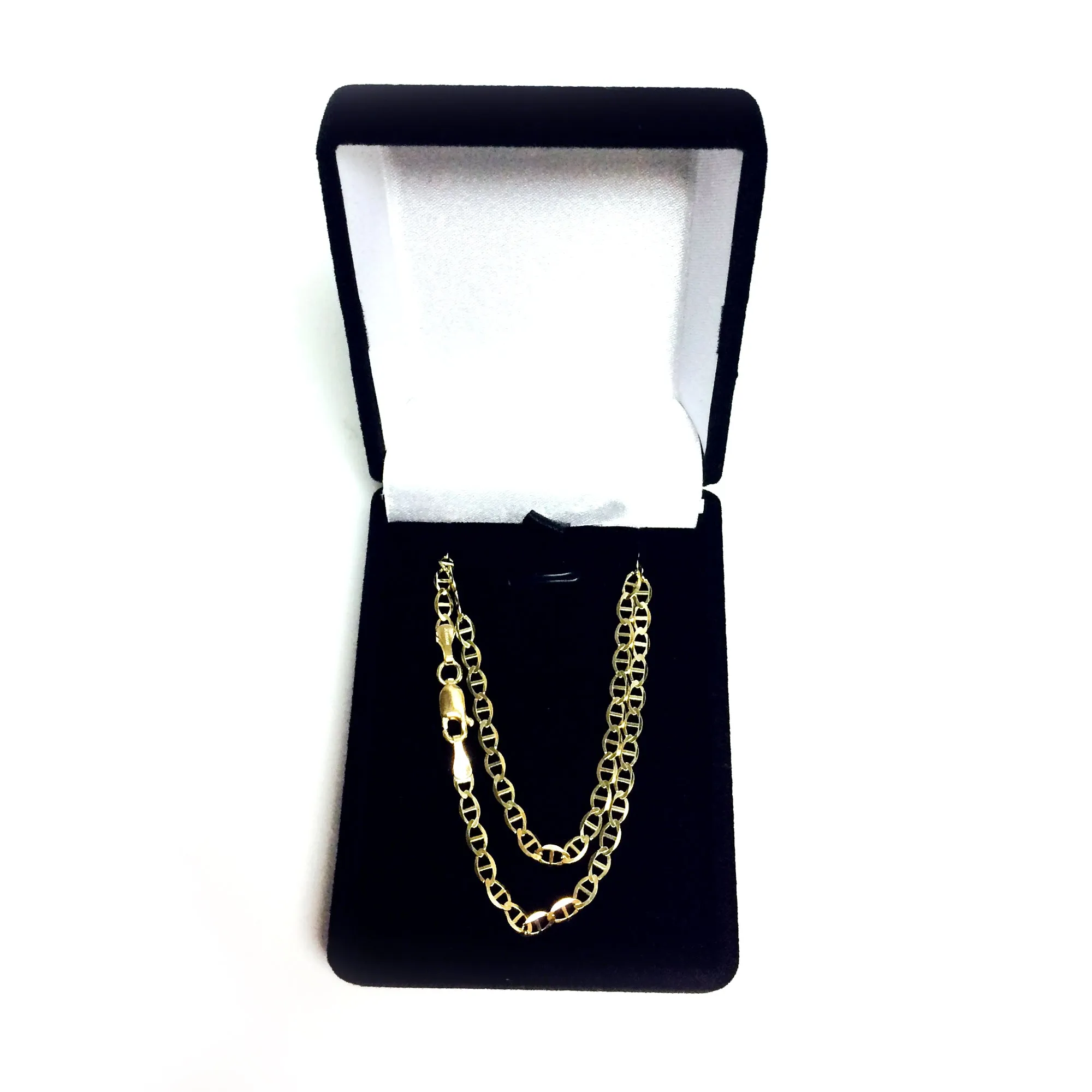 14k Yellow Gold Mariner Link Chain Necklace,3.2 mm