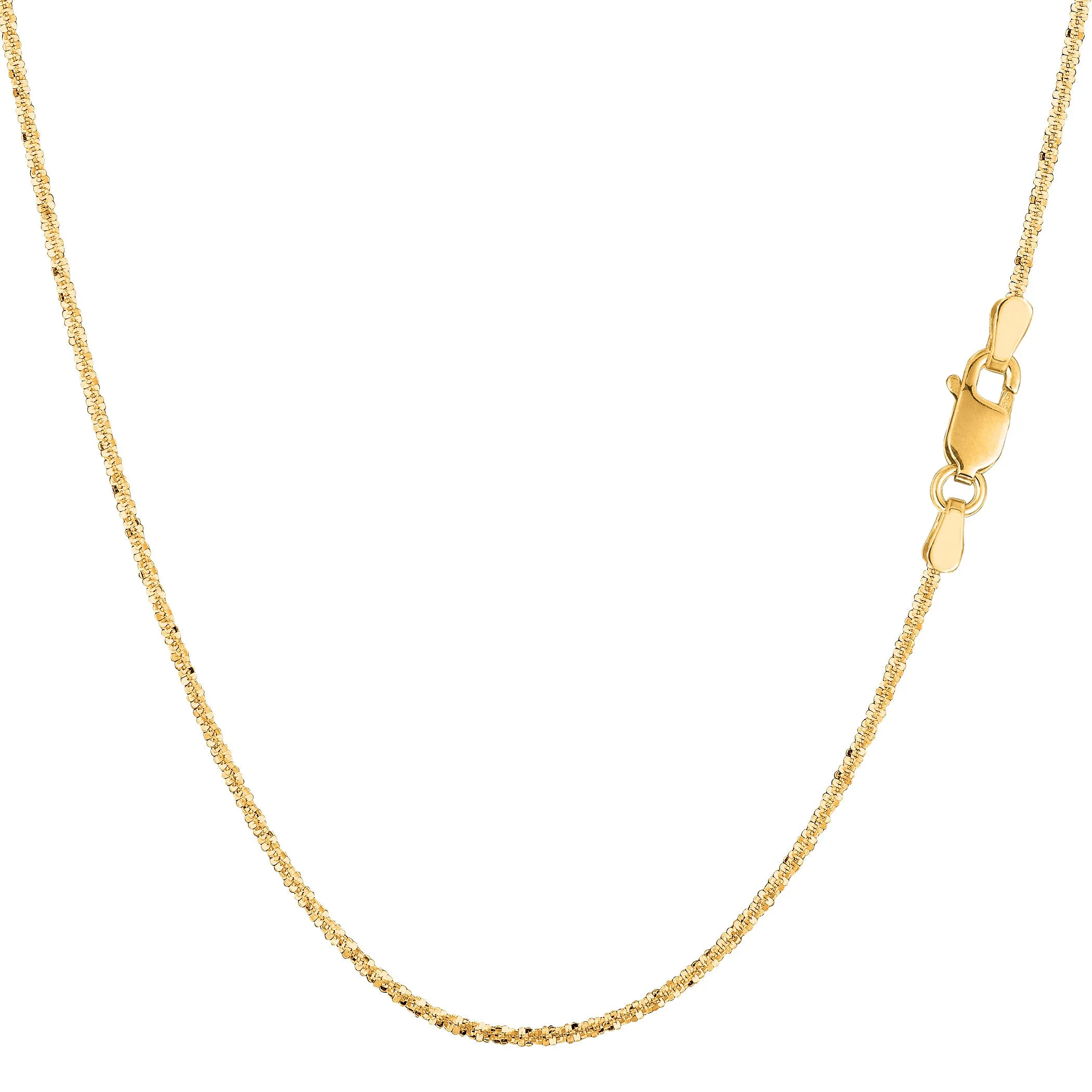 14k Yellow Gold Sparkle Chain Necklace, 0.9mm