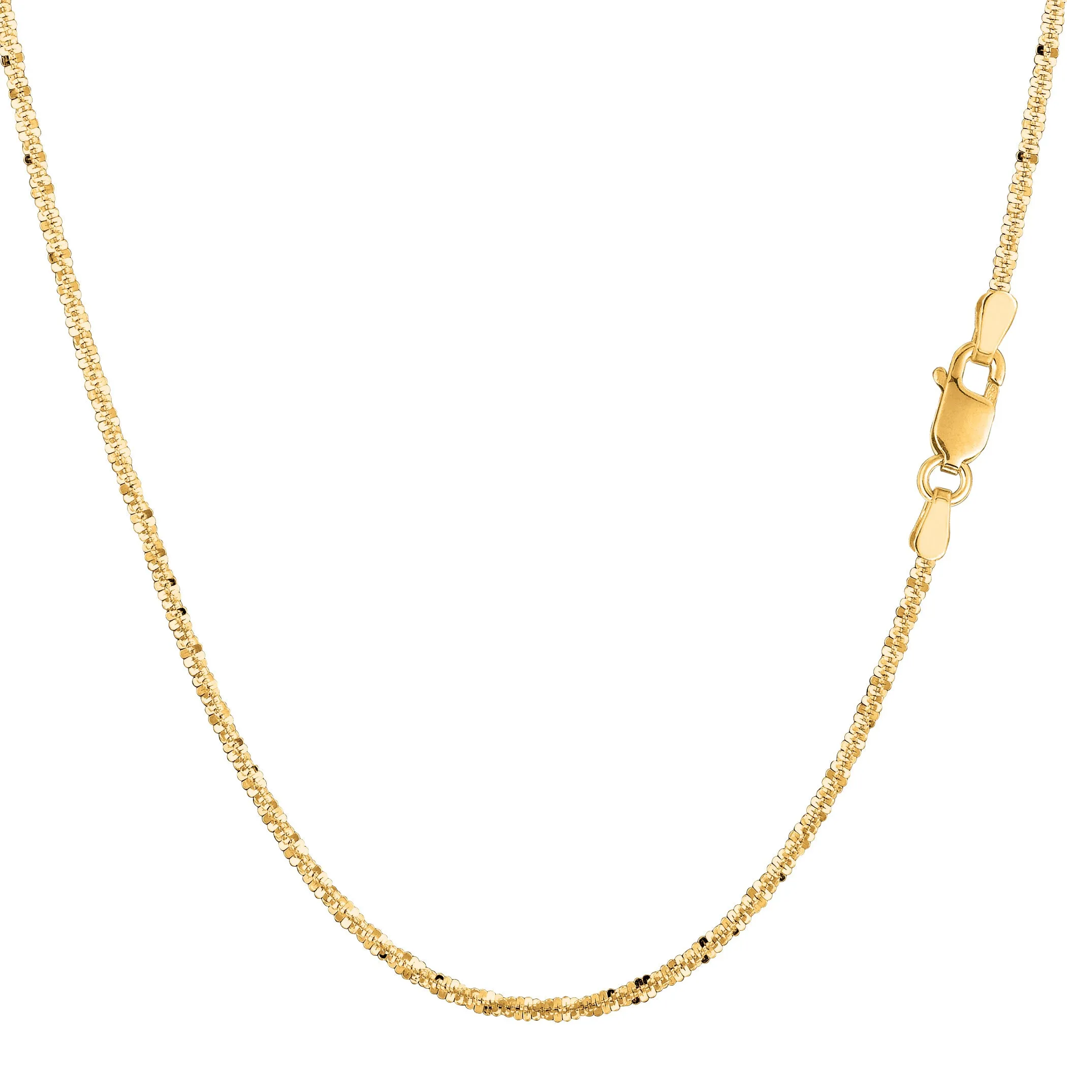 14k Yellow Gold Sparkle Chain Necklace, 1.5mm