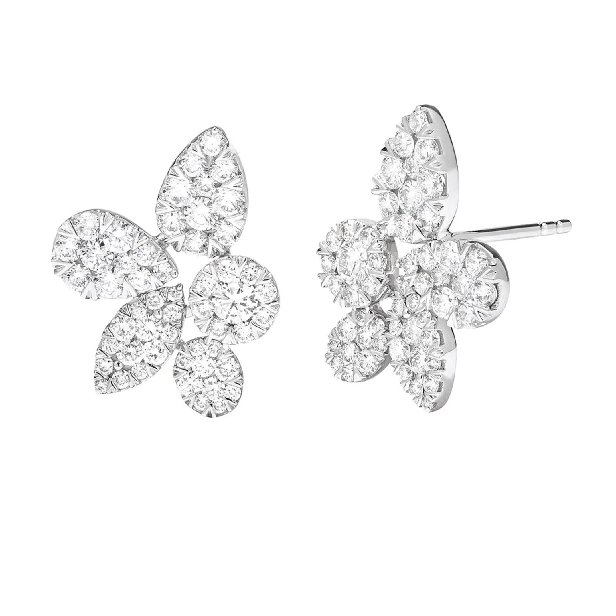 1.70ct 14k White Gold Diamond Leaf Earrings