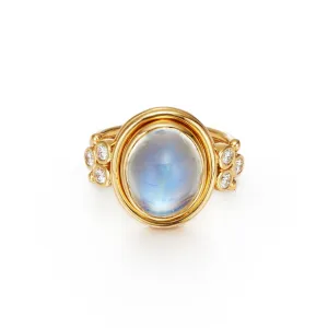 18K Classic Royal Blue Moonstone Ring