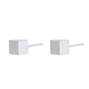 18k Gold Plated Cube Earrings