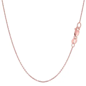 18k Rose Gold Cable Link Chain Necklace, 0.7mm