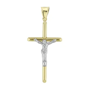 2 1/4" Crucifix Jesus Cross Pendant 10K Yellow Gold