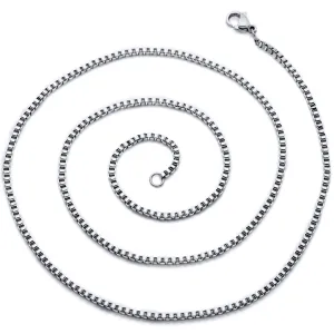 22 Inch 3mm Stainless Steel Rolo Link Chain Necklace