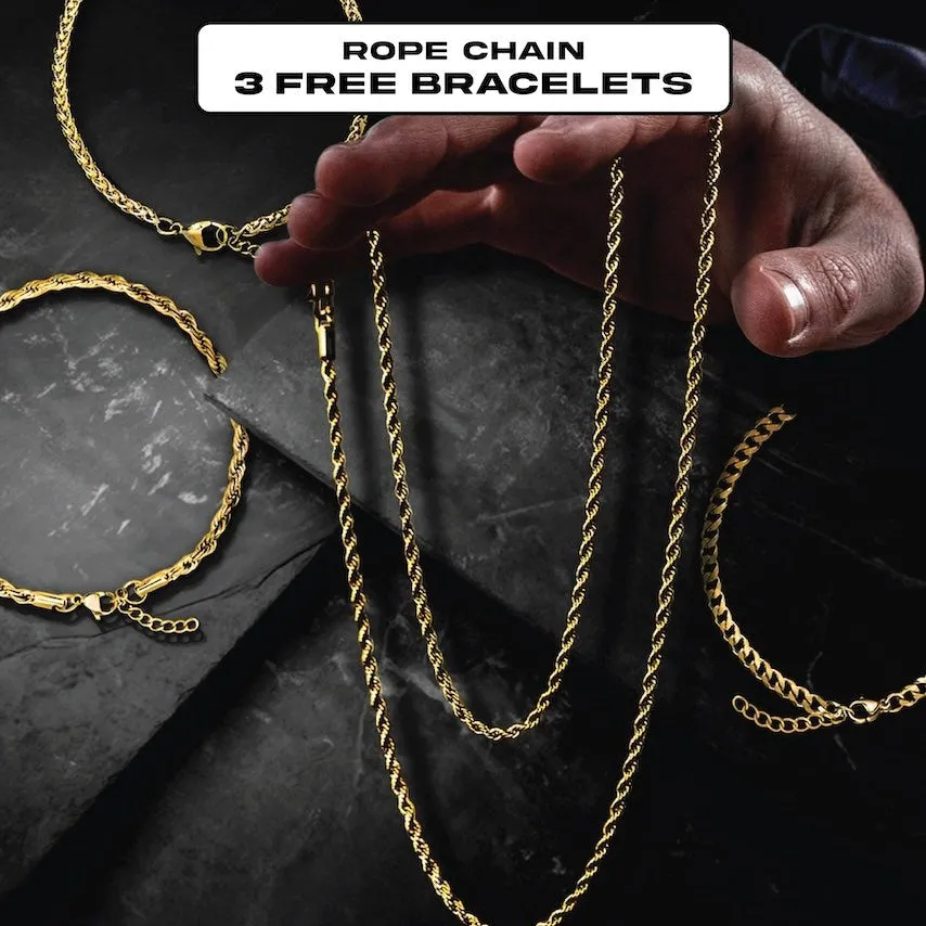 24kt Gold Rope Chain - BUNDLE & SAVE