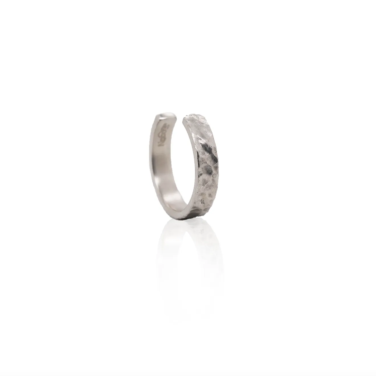 24Kt Platinum Hammered Cuff Ring