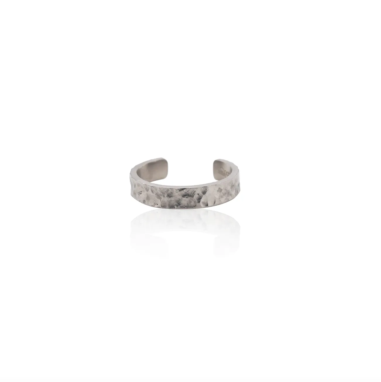 24Kt Platinum Hammered Cuff Ring