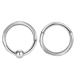 2PCS 16G Classical Hinged Segment Septum and Nose Ring