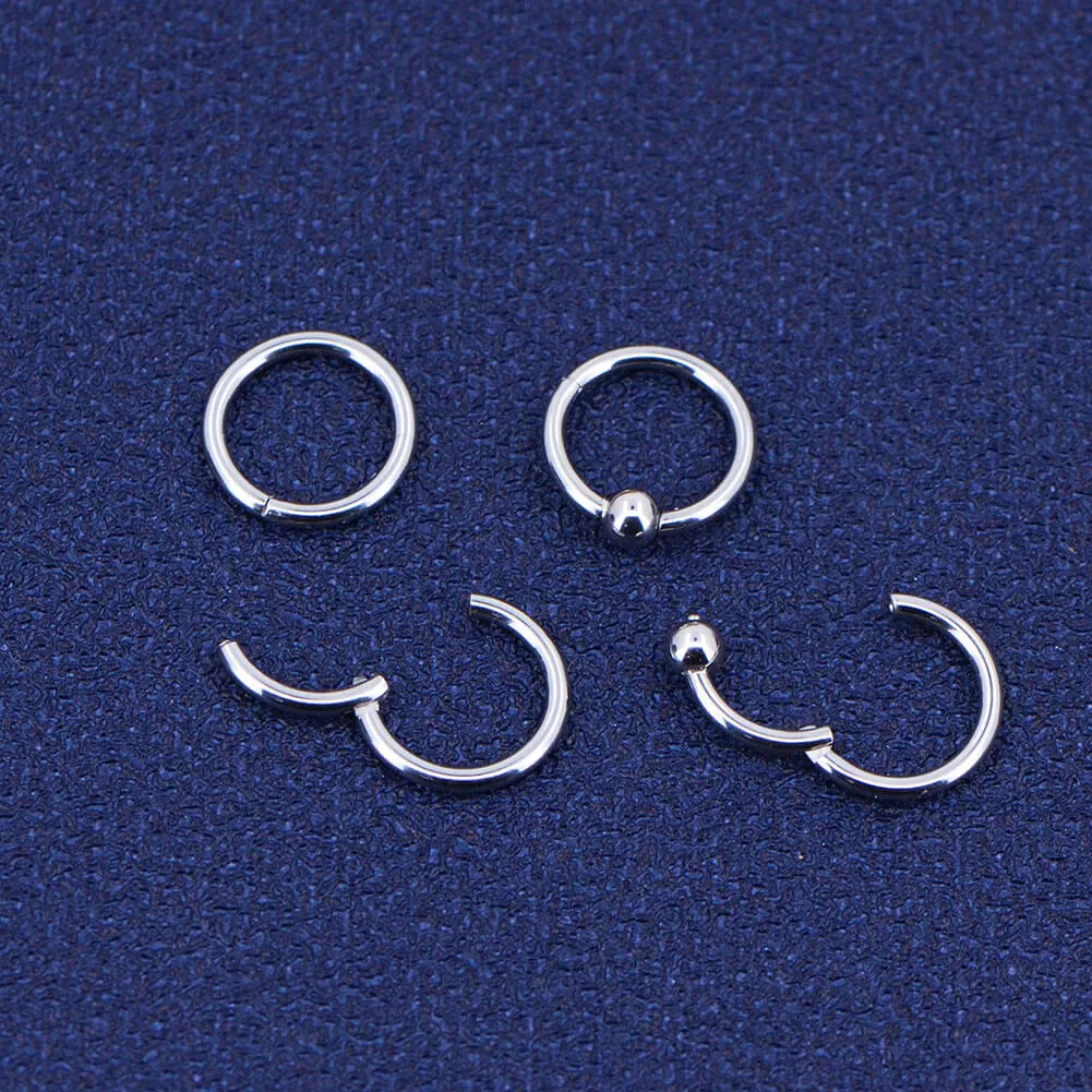 2PCS 16G Classical Hinged Segment Septum and Nose Ring