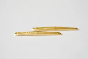 2pcs Matte Vermeil Gold Small Needle Charm- 18k gold plated over sterling silver needle, spike, dagger, spear, pendulum, gold needle charm