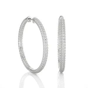 3 ctw Round Lab Grown Diamond Inside Out Hoop Earrings