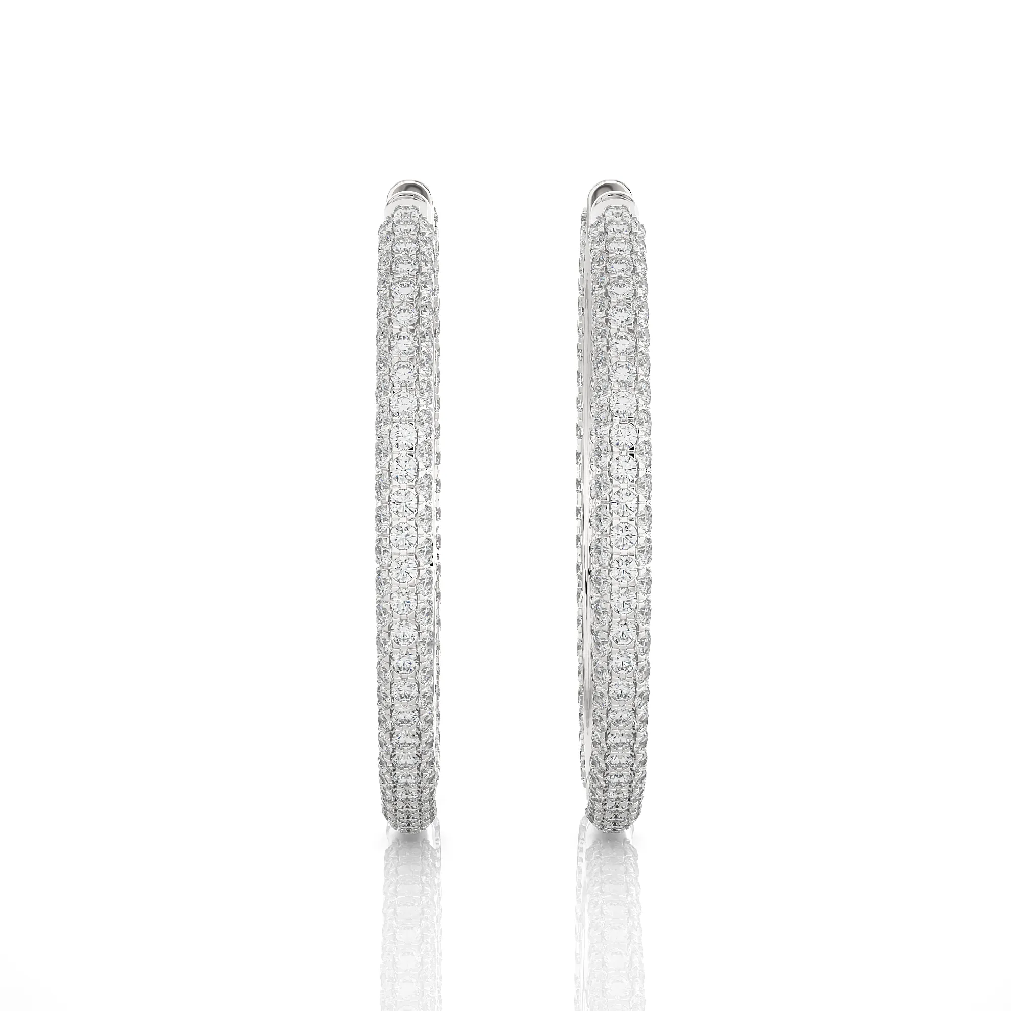 3 ctw Round Lab Grown Diamond Inside Out Hoop Earrings