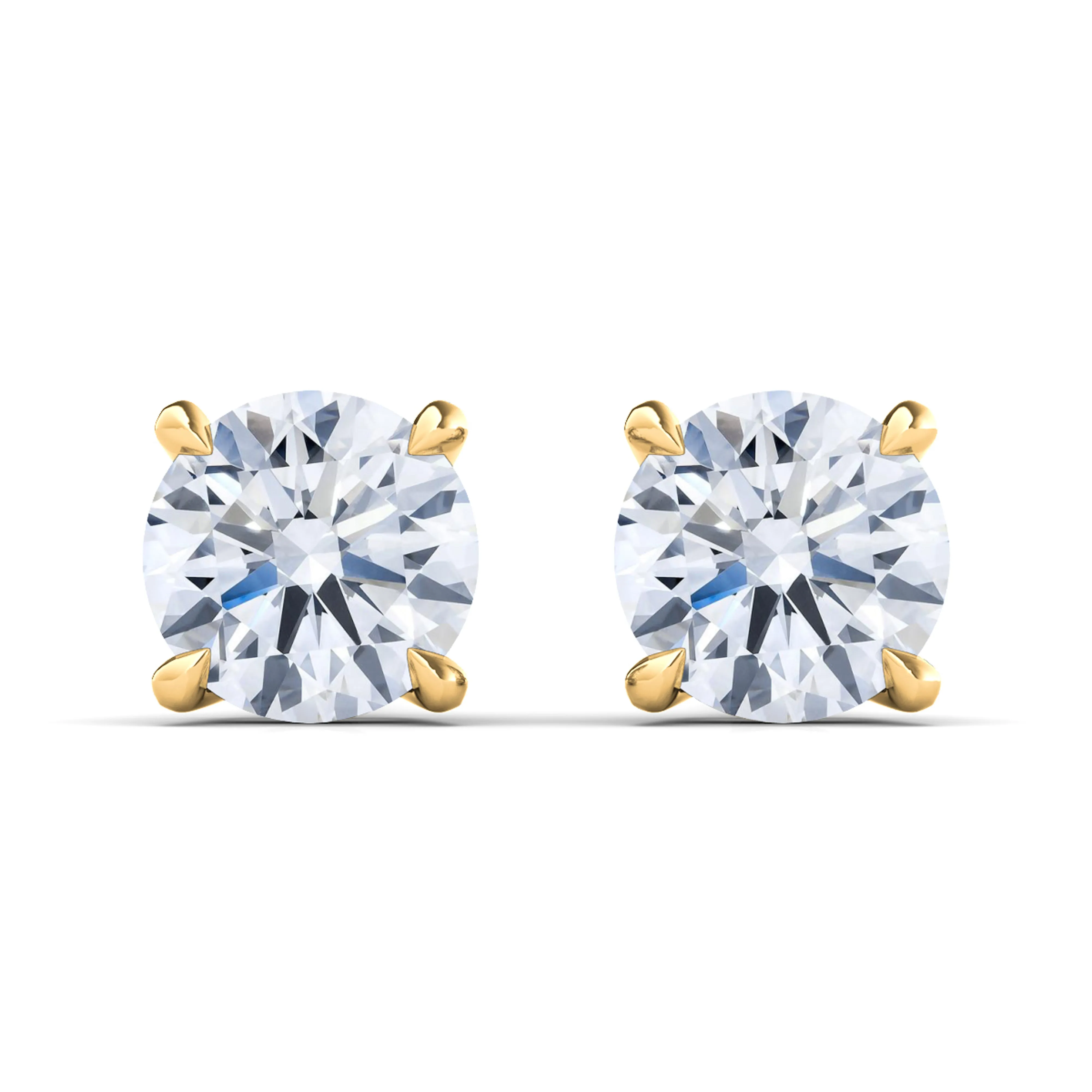 4-Prong Round Brilliant Diamond Stud Earrings