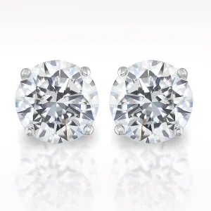 4.02ct H SI2 Brilliant Cut Diamond 18 Carat White Gold  Earrings