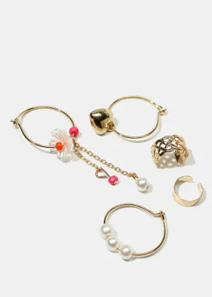 5-Piece Cuff & Hoop Earrings