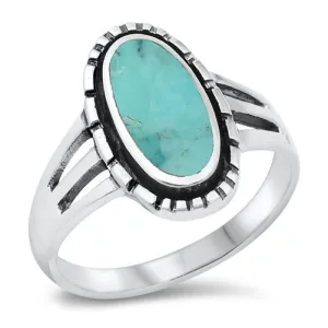 925 Sterling Silver Genuine Turquoise Ring