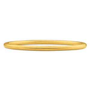 9ct Gold Silver Filled 65mm Bangle Yellow 4mm Thick