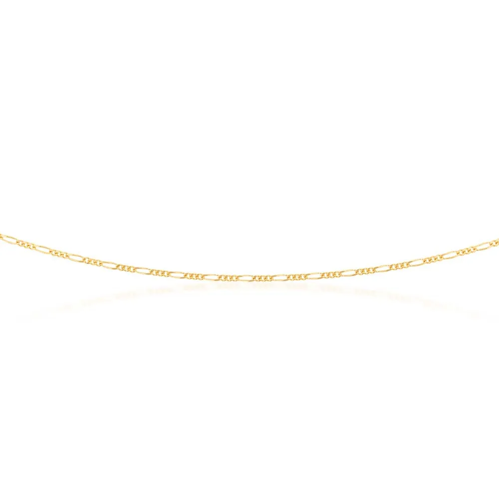 9ct Yellow Gold 40 Gauge 1:3 Figaro 56cm Chain