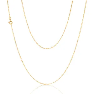 9ct Yellow Gold 40 Gauge 1:3 Figaro 56cm Chain