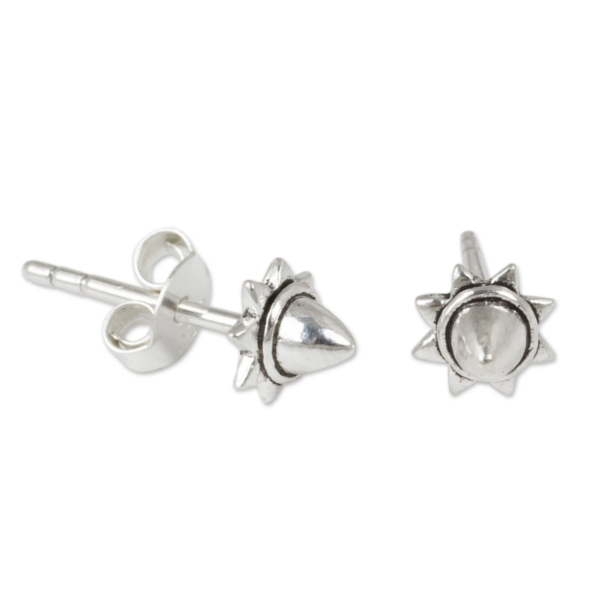 Acorn Star Acorn Theme Fair Trade Silver Stud Earrings