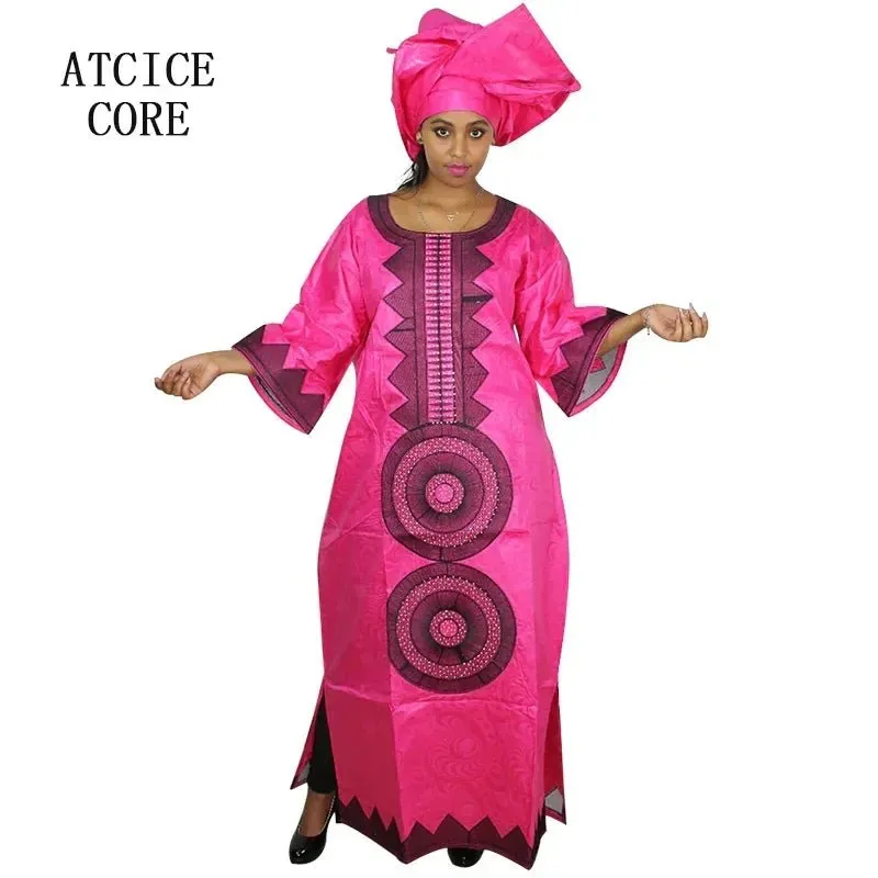 African Dashiki Dresses for Women – Bazin Riche Traditional Long Sleeve Clothing for Ladies