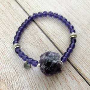 Amethyst Raw Stone Stretch Bracelet