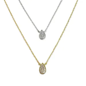 Amy Teardrop Bezel Necklace