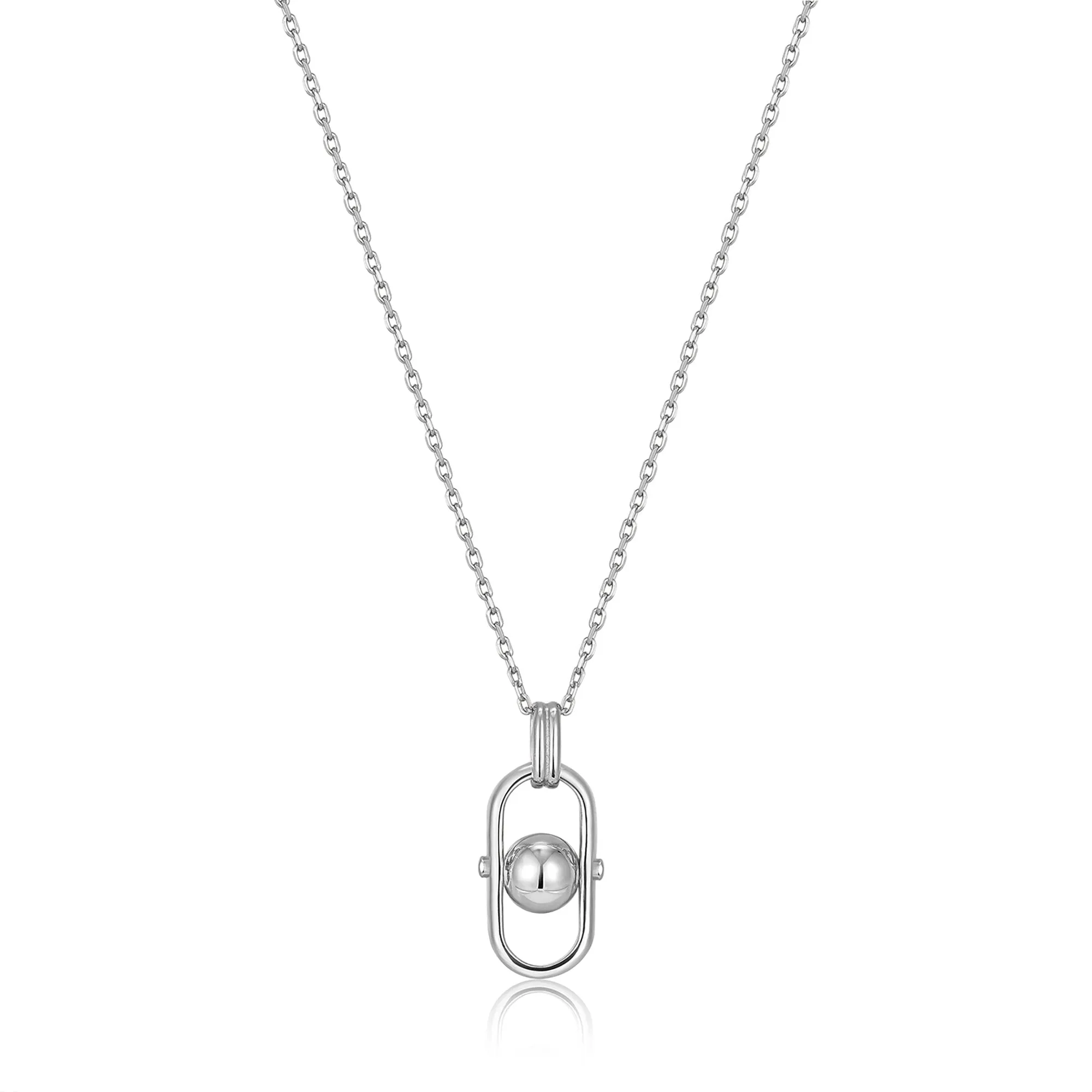 Ania Haie Silver Orb Link Drop Pendant Necklace