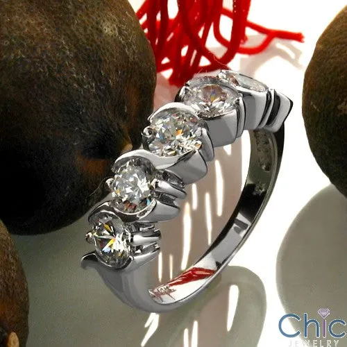 Anniversary 1.75 TCW 5 Round Cubic Zirconia Cz Ring