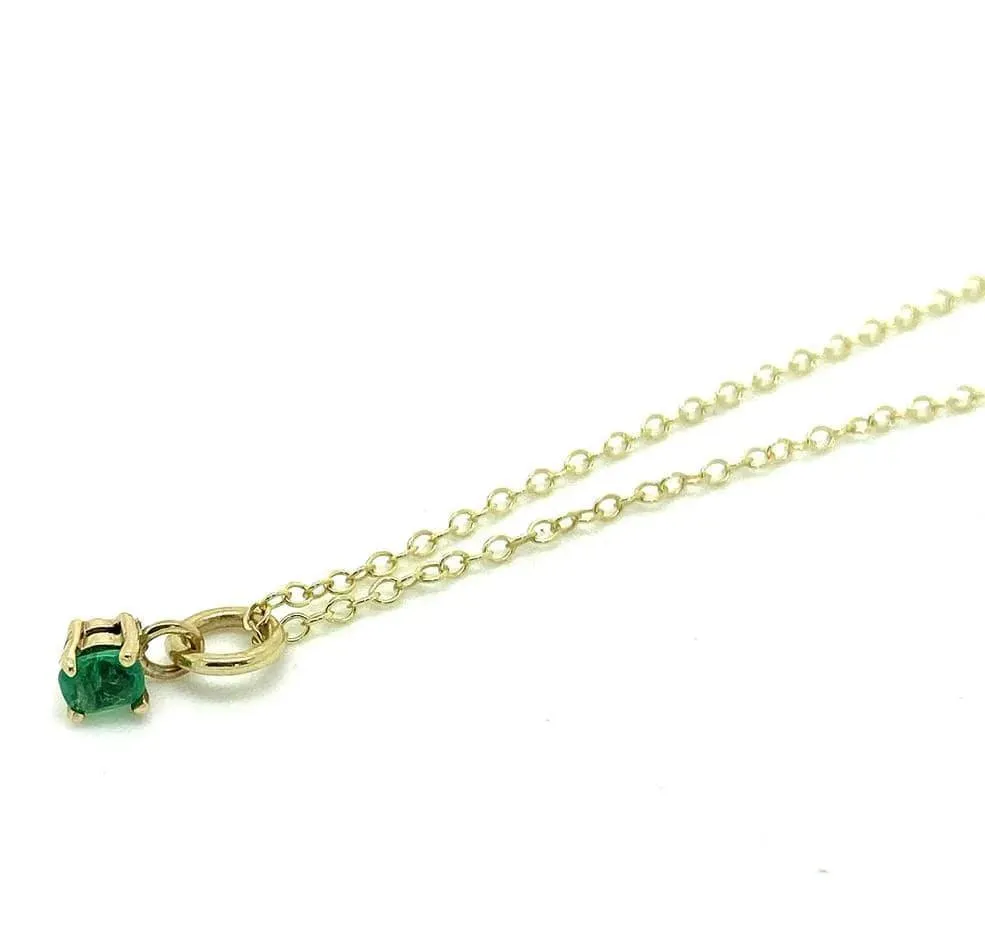 Antique Victorian Emerald 9ct Gold Necklace